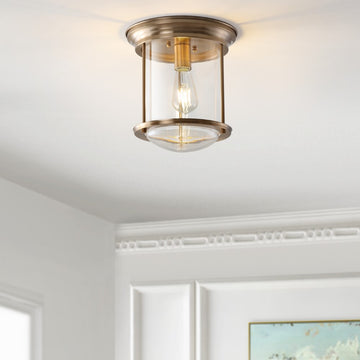 Savannah 10.25" Metal/Glass LED Flush Mount - JONATHAN Y